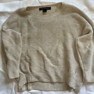 French Connection Beige 3 Quarter Sleeve Sweater With Small Colour Speckles.